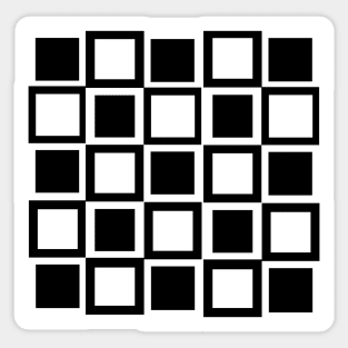 black and white check pattern design Sticker